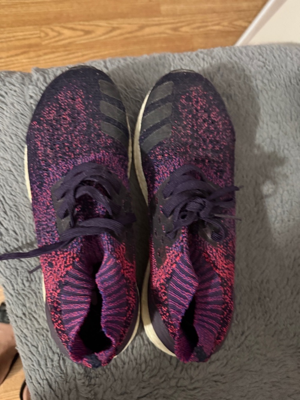 adidas Women’s Purple and Pink Knit Athletic Shoes